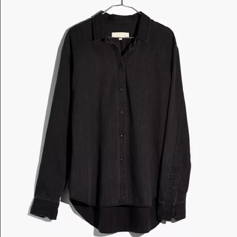Denim Oversized Ex-Boyfriend Shirt Lunar Wash